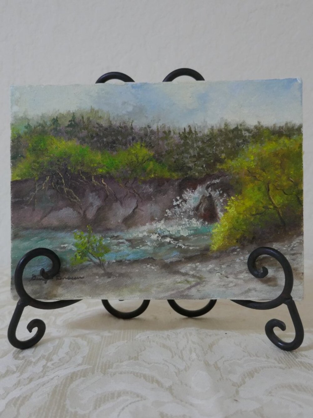 Ginger Brown Signed Texas Landscape Painting Original Artwork 6" x 8"